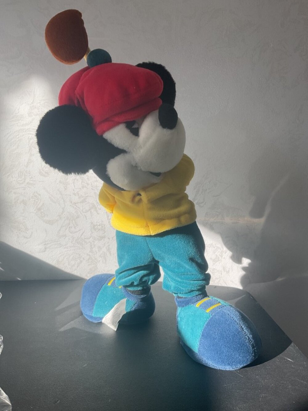 Disney Store Vintage 90s Golfer Mickey Mouse 13" Plush Toy Golf Club Mid Swing